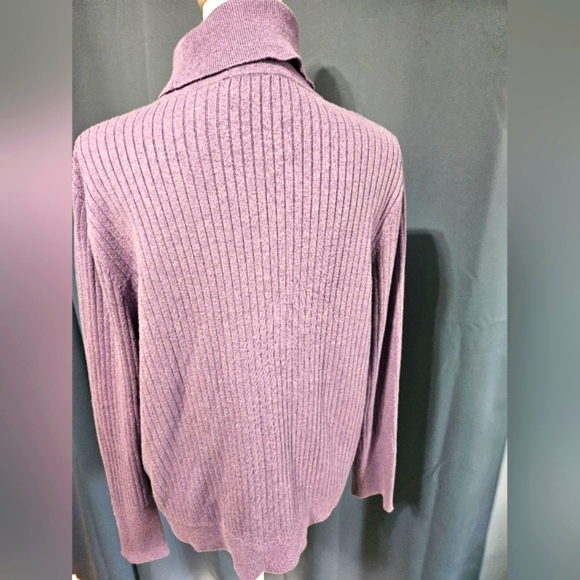 Talbots womens size XL, purple turtleneck, button detail - Picture 3 of 8